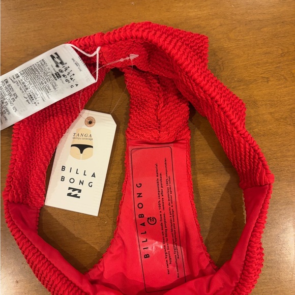 Billabong Red Ribbed Bikini Bottom - Picture 7 of 8